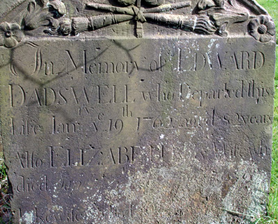 Gravestone of Edward and Elizabeth Dadswell
